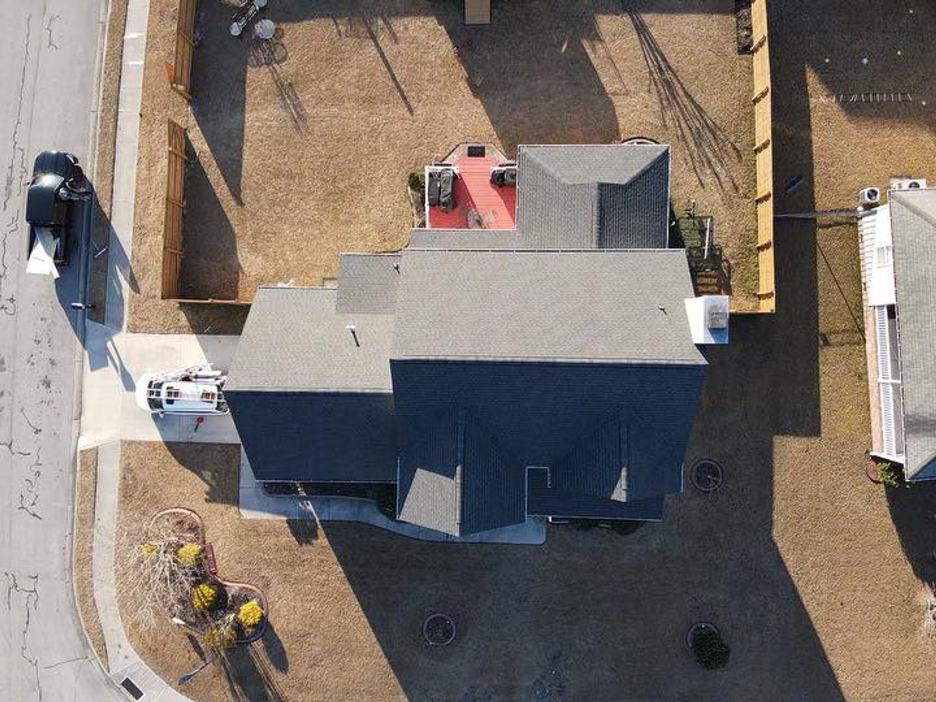 Drilling shingles onto roof